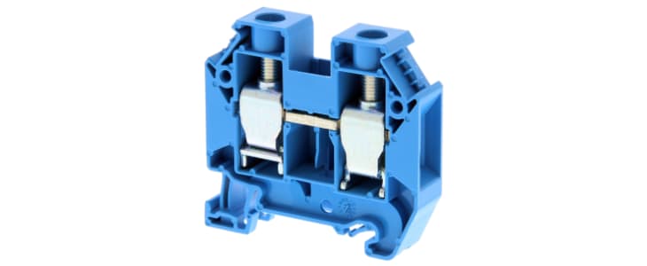 Omron XW5T Series Blue DIN Rail Terminal Block, 4 → 25mm², Single-Level, Screw Termination