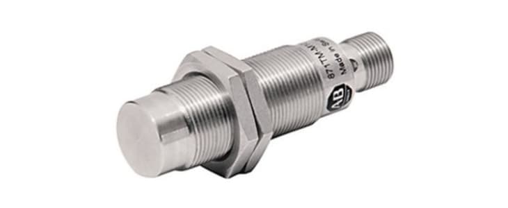 Allen Bradley 871TM Series Inductive Barrel-Style Proximity Sensor, M18 x 1, 20 mm Detection, PNP Output, 10 →