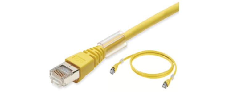 Omron Cat6a Male RJ45 to Male RJ45 Ethernet Cable, S/FTP, Yellow LSZH Sheath, 10m, Low Smoke Zero Halogen (LSZH)