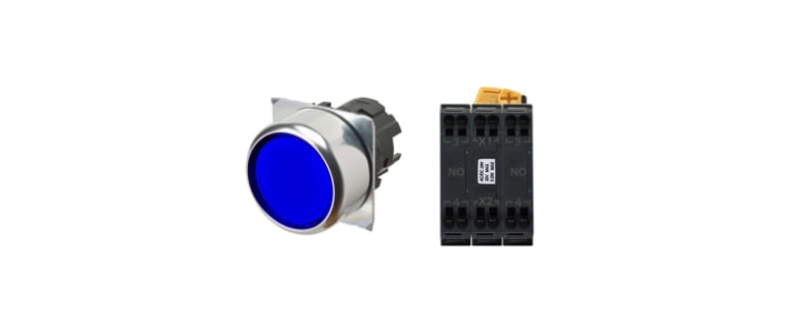 Omron A22N Series Illuminated Push Button Complete Unit, Panel Mount, 22mm Cutout, DPST, IP66