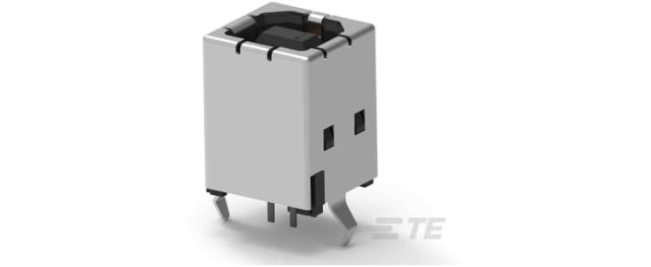 TE Connectivity Straight, Through Hole, Socket Type B 2.0 USB Connector