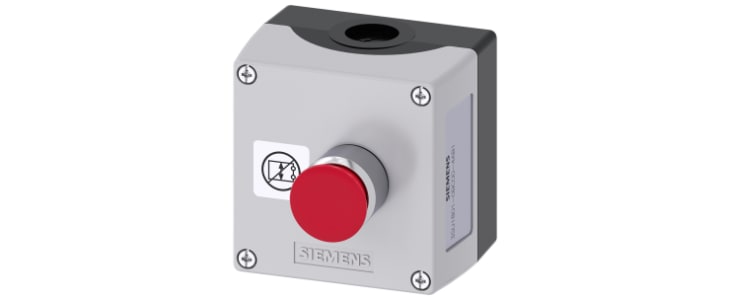 Siemens Latching Control Station Switch, Plastic, Red, IP66, IP67, IP69