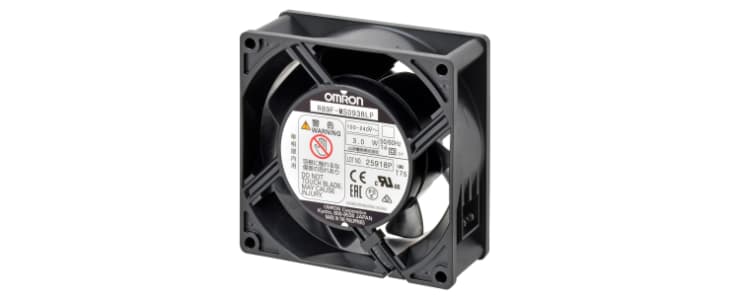 Omron R89F Series Axial Fan, 100 → 240 V ac, AC Operation, 1.18m³/min, 3W, 60mA Max, 92 x 92 x 38mm