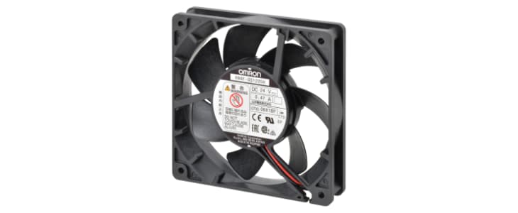 Omron R89F Series Axial Fan, 24 V dc, DC Operation, 3.68m³/min, 11.28W, 470mA Max, 120 x 120 x 25mm