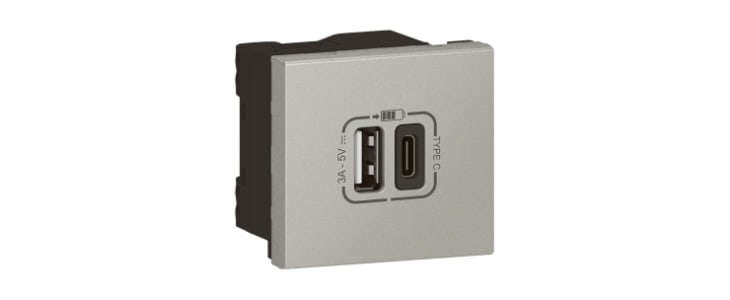 Legrand 2 Gang USB Socket, 2 Poles, 3A, Indoor Use