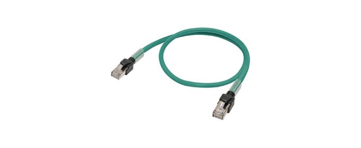 Omron Cat6a Male RJ45 to Male RJ45 Ethernet Cable, Green LSZH Sheath, 1.5m, Low Smoke Zero Halogen (LSZH)