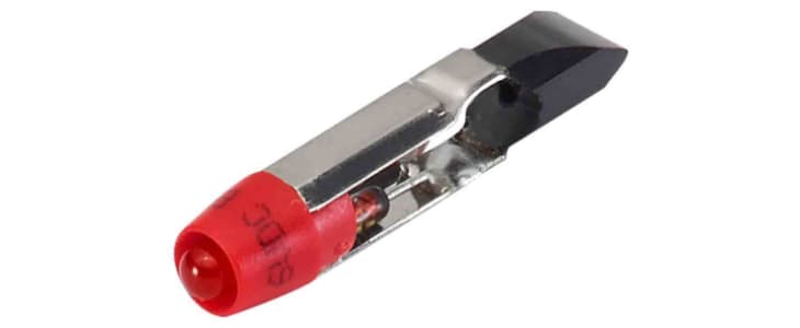 EAO Red LED Indicator Lamp, 24 V ac, 24V dc, Telephone Slide Base, 6mm Diameter, 330mcd