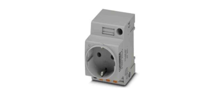 Phoenix Contact German Mains Sockets, 16A, DIN Rail, 250 V