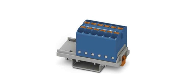 Phoenix Contact Distribution Block, 12 Way, 0.2 → 6mm², 32A, 800 V, Blue