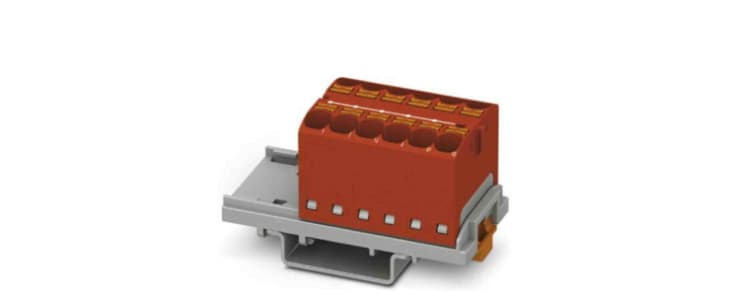 Phoenix Contact Distribution Block, 12 Way, 0.2 → 6mm², 32A, 800 V, Red