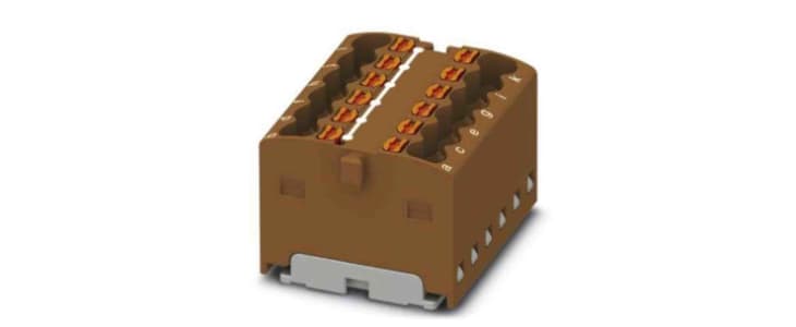 Phoenix Contact Distribution Block, 12 Way, 2.5mm², 17.5A, 450 V, Brown
