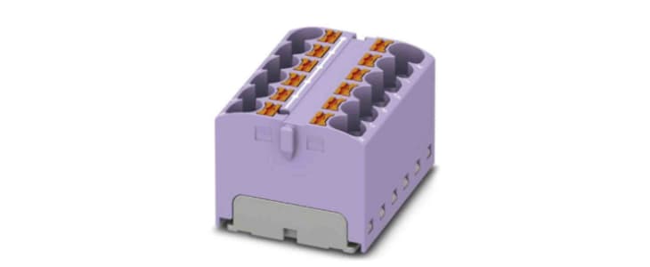 Phoenix Contact Distribution Block, 12 Way, 0.2 → 6mm², 32A, 450 V, Violet