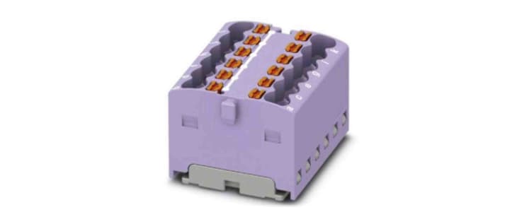 Phoenix Contact Distribution Block, 12 Way, 2.5mm², 17.5A, 450 V, Violet