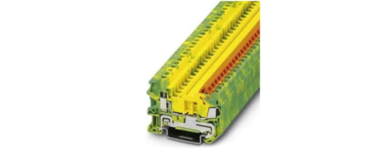 Phoenix Contact 2-Way Earth Terminal Block, 1.5mm², 24 → 16 AWG Wire, Quick Connect, ATEX, IECEx