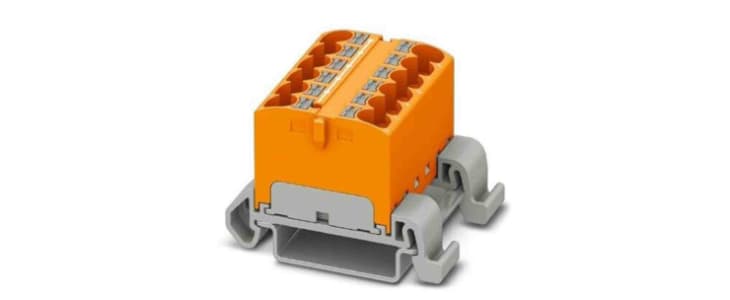 Phoenix Contact Distribution Block, 12 Way, 0.2 → 6mm², 32A, 800 V, Orange