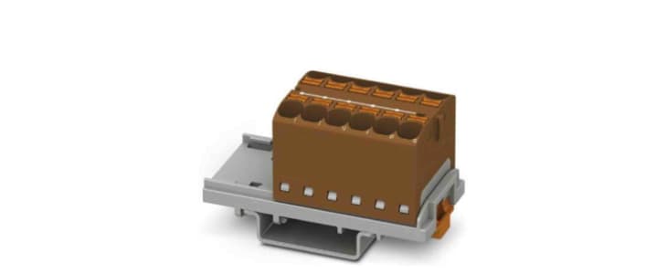 Phoenix Contact Distribution Block, 12 Way, 0.2 → 6mm², 32A, 800 V, Brown