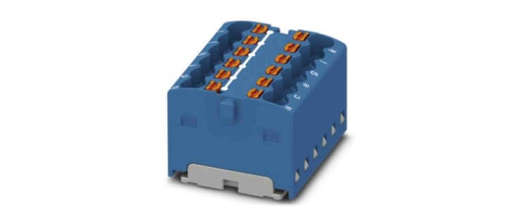 Phoenix Contact Distribution Block, 12 Way, 2.5mm², 17.5A, 450 V, Blue