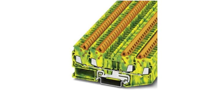 Phoenix Contact 4-Way Earth Terminal Block, 2.5mm², 20 → 14 AWG Wire, Quick Connect