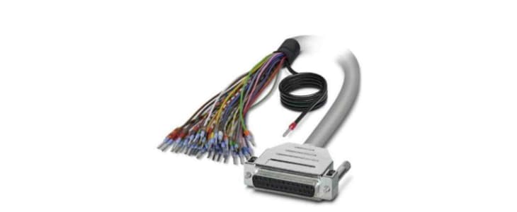 Phoenix Contact Female 25 Pin D-sub Unterminated Serial Cable, 3m