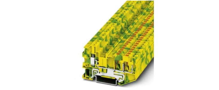 Phoenix Contact 3-Way Earth Terminal Block, 6mm², 24 → 12 AWG Wire, Push In