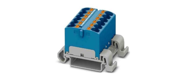 Phoenix Contact Distribution Block, 12 Way, 0.2 → 6mm², 32A, 800 V, Blue