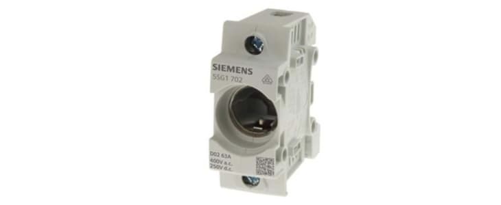 Siemens 63A Bottle Fuse Holder, 1P, 400V ac