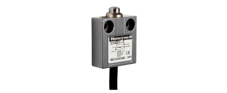 Honeywell 14CE Series Plunger Limit Switch, 1NC/1NO, IP65, IP66, IP67, IP68, SPDT, Die Cast Zinc Housing, 240V ac ac