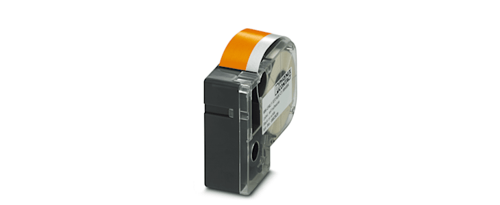 Phoenix Contact MM-EMLF Black on Orange Label Printer Tape, 8m Label Length