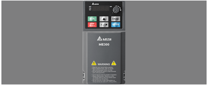 Delta Electronics Inverter Drive, 0.75 kW, 3 Phase, 460 V, 2.7 A, VFD-ME Series