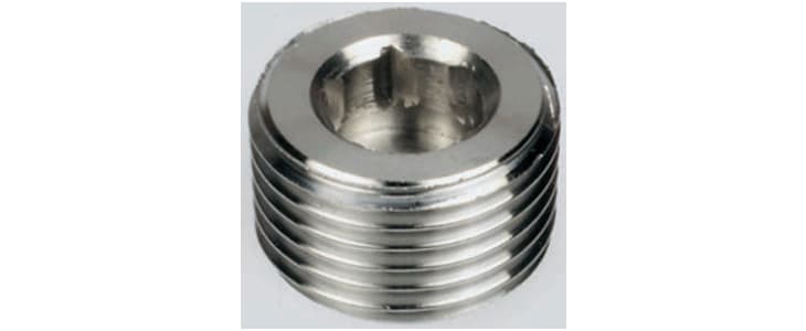 Legris Stainless Steel Pipe Fitting Hexagon Plug, Male R 3/8in