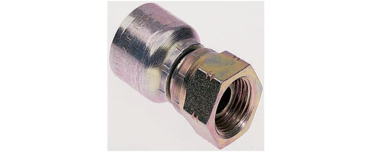 BSP 3/8 Female Straight Steel Crimped Hose Fitting, 330 bar