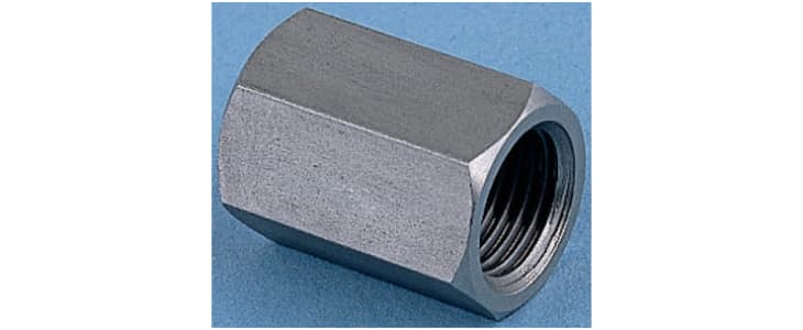 Legris Stainless Steel Pipe Fitting, Straight Hexagon Coupler, Female G 3/8in x Female G 3/8in