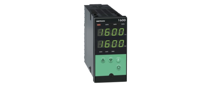 Gefran 1600 PID Temperature Controller, 96 x 48 (1/8 DIN)mm, 4 Output Analogue, Relay, 100 V ac, 240 V ac Supply