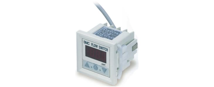 SMC Panel Mount Flow Controller, 45 L/min, PNP Output, 12 → 24 V dc