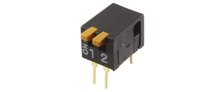 Omron 2 Way Through Hole DIP Switch DPST, Piano Actuator