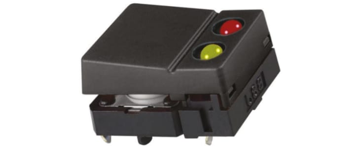 Black Button Tactile Switch, SPST 50 mA @ 24 V dc 6.8mm Through Hole