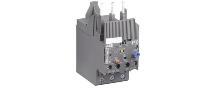 ABB EF45 Overload Relay 1NO + 1NC, 15 → 45 A F.L.C, 45 A Contact Rating, 527 W, 3P, AF Range