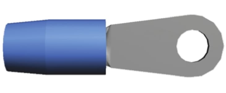 TE Connectivity, TERMINYL Insulated Ring Terminal, M6 (1/4) Stud Size, 10.5mm² to 16.8mm² Wire Size, Blue