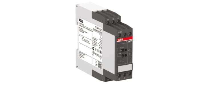 ABB DIN Rail Mount Timer Relay, 24 → 240 V ac, 24 → 48V dc, 2-Contact, 0.05 s → 300h, 1-Function,