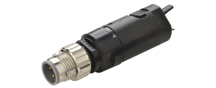 Omron Circular Connector, 4 Contacts, Cable Mount, M12 Connector, Plug, Male, IP67, XS5 Series