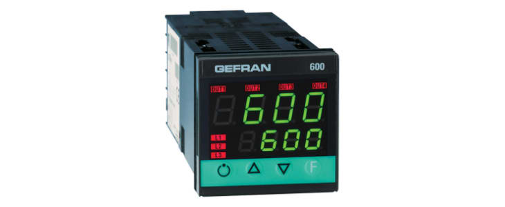 Gefran 600 PID Temperature Controller, 48 x 48 (1/16 DIN)mm, 2 Output Logic, Relay, 100 → 240 V ac Supply Voltage