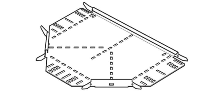 Legrand Medium Duty Equal Tee Pre-Galvanised Steel Cable Tray Accessory, 150 mm Width, 25mm Depth