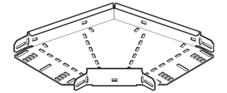 Legrand Heavy Duty 90° Flat Bend Hot Dip Galvanised Steel Cable Tray Accessory, 100 mm Width, 50mm Depth