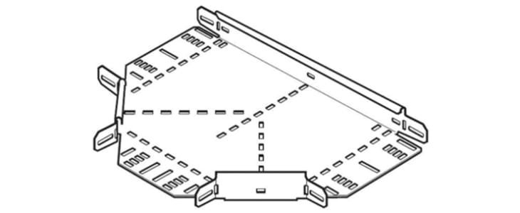 Legrand Heavy Duty 90° Flat Bend Hot Dip Galvanised Steel Cable Tray Accessory, 100 mm Width, 50mm Depth