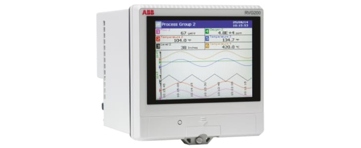 ABB RVG200, 12 Input Channels, 1 Output Channels, Paperless Chart Recorder Measures Current, Millivolt, Resistance,