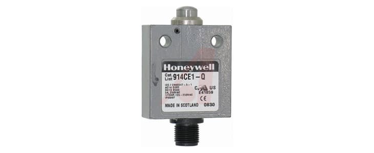 Honeywell 914CE Series Plunger Limit Switch, NO/NC, IP66, IP67, IP68, SPDT, Die Cast Zinc Housing, 250V ac Max, 5A Max