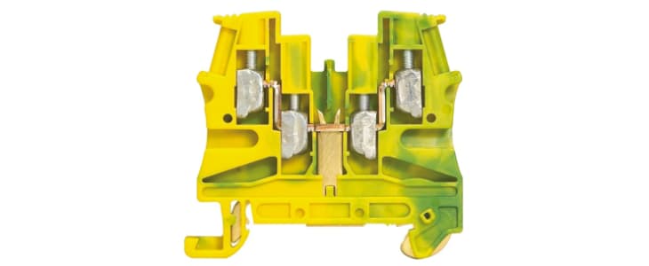 Legrand 371 Series Green, Yellow Feed Through Terminal Block, Screw Termination