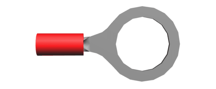 TE Connectivity, PIDG Insulated Ring Terminal, M12 (1/2) Stud Size, 0.26mm² to 1.65mm² Wire Size, Red