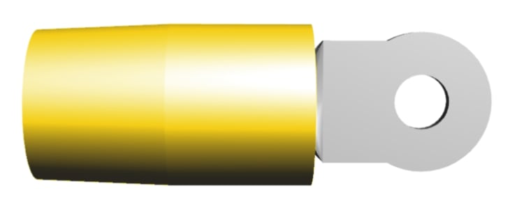 TE Connectivity, TERMINYL Insulated Ring Terminal, M4 (#8) Stud Size, 16.8mm² to 26.7mm² Wire Size, Yellow