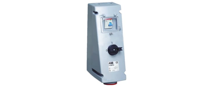 ABB Vertical Switchable IP44 Industrial Interlock Socket 3P+E, 16A, 380 → 415 V